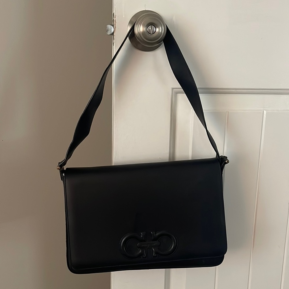 Black Salvatore Ferragamo shoulder bag, vintage